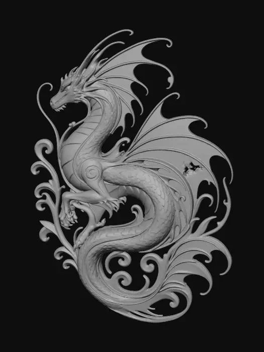 3D model for Emerald Tide Dragon