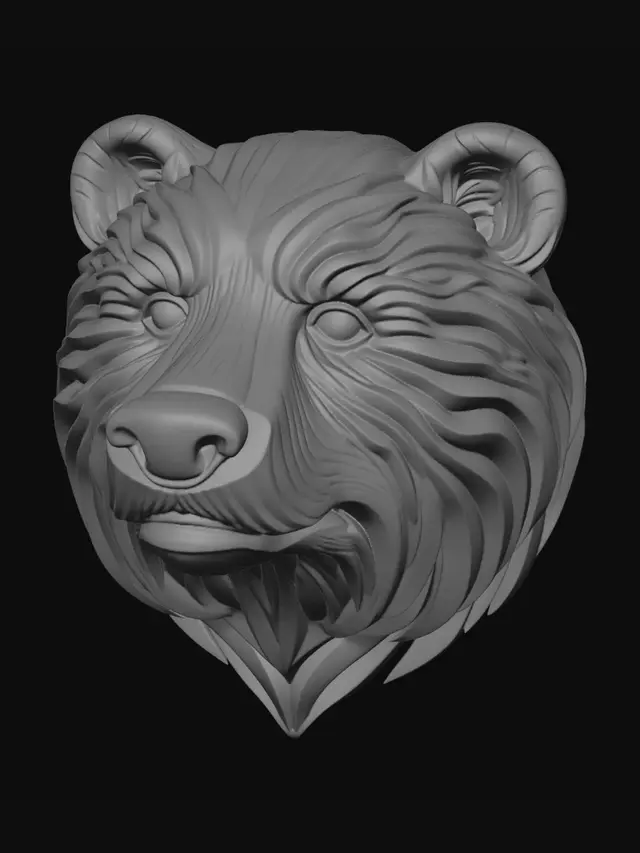 3D model for Layered Wood Bear Head