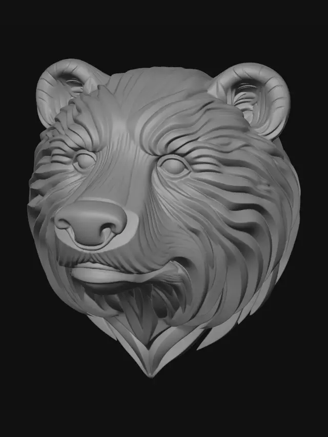 3D model for Layered Wood Bear Head