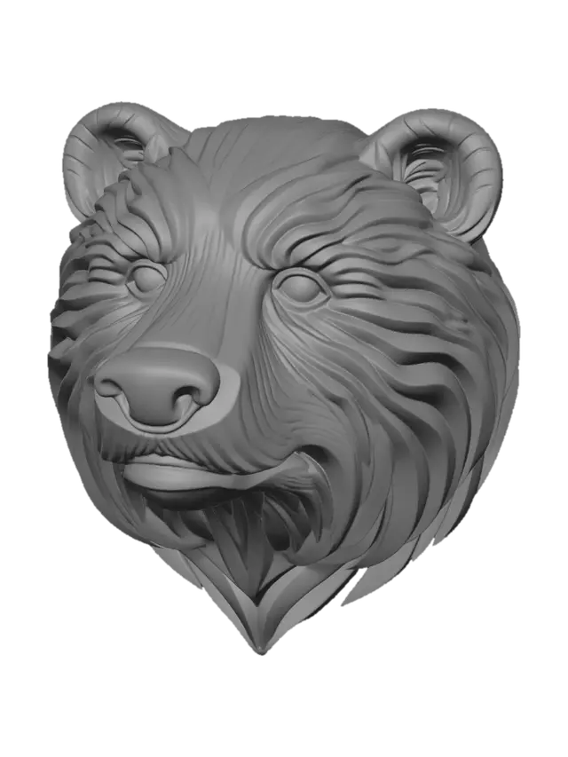 3D model for Layered Wood Bear Head