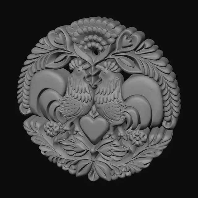 3D model for Love Birds Medallion
