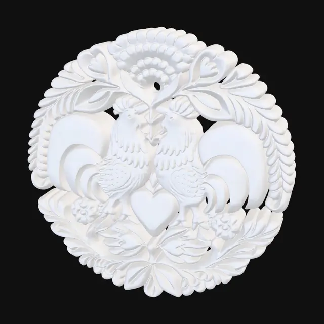 3D model for Love Birds Medallion