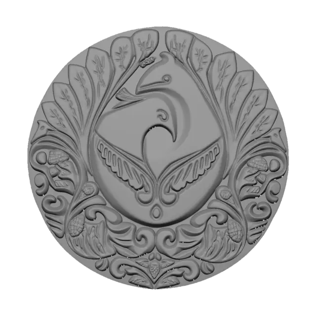 3D model for Doves in a Circular Laurel Wreath