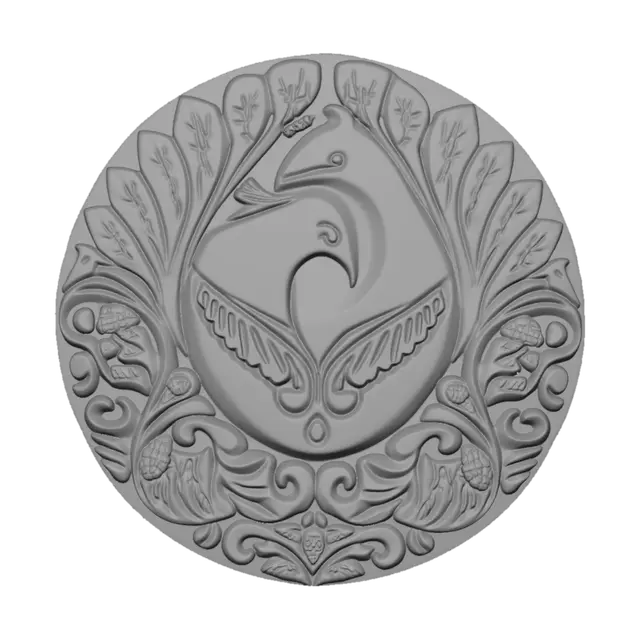3D model for Doves in a Circular Laurel Wreath