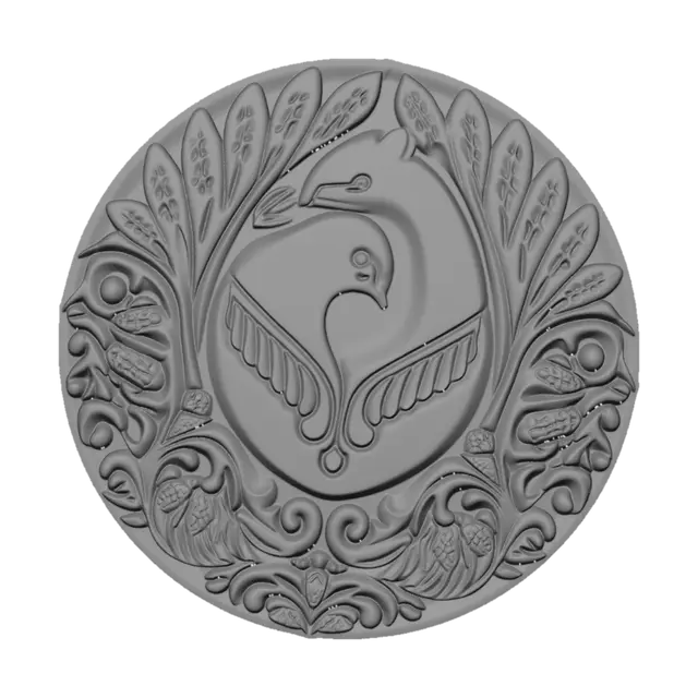 3D model for Doves in a Circular Laurel Wreath