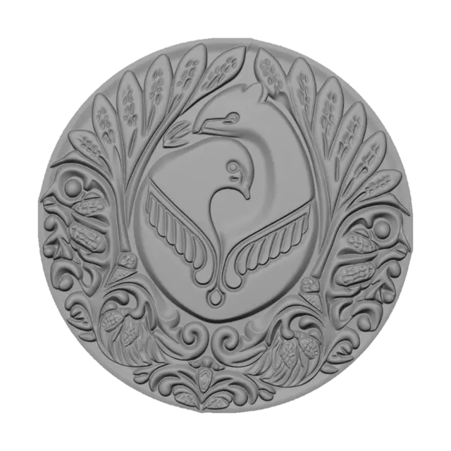 3D model for Doves in a Circular Laurel Wreath