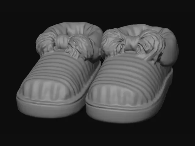 3D model for 一雙拖鞋，適合3d列印