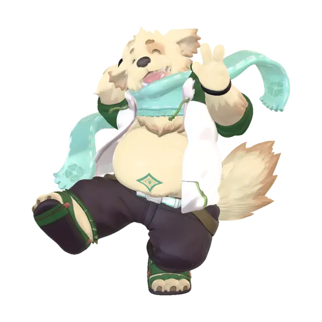 3D model for Joyful Scarfed Pup Leap