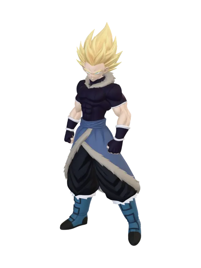 Golden Fur-Clad Saiyan 3D model, vytvořený pomocí AI