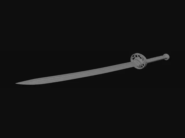 3D model for make a 3d model of katana with shining blade