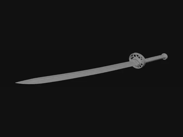 3D model for make a 3d model of katana with shining blade