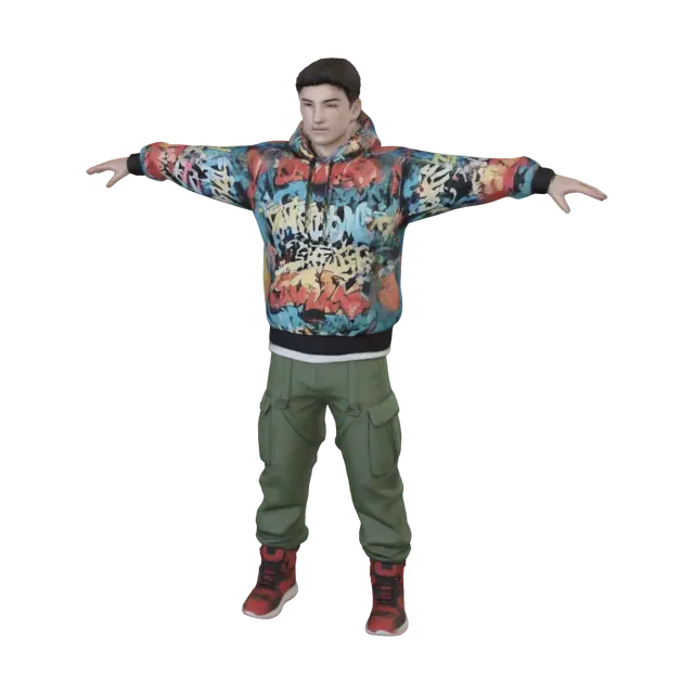 Street Mode - Composition 3D model, vytvořený pomocí AI