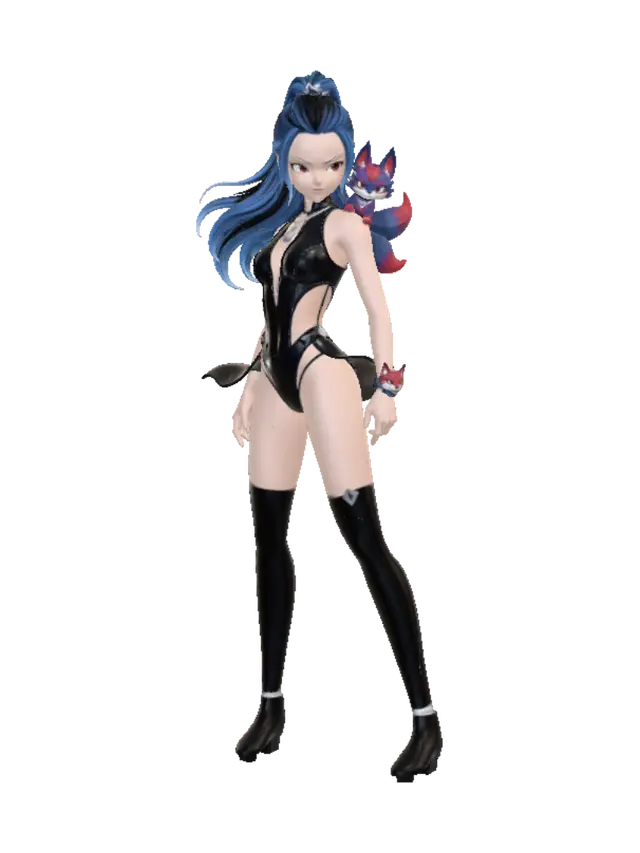 Modello 3D Azure Moonbound Vixen, generato dall’IA