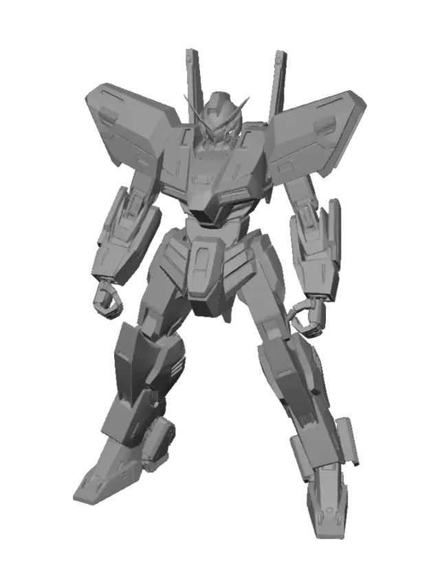 3D model for Low poly dark gundam mech