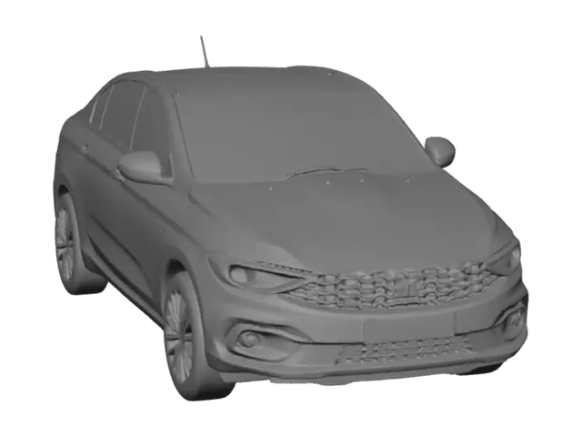 3D model for Blue Fiat sedan