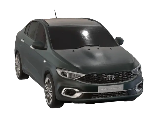 3D model for Blue Fiat sedan