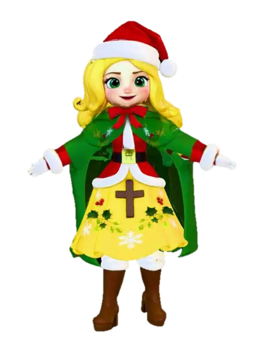 Apple White (Christmas Princess) - Yuletide 3D model, vytvořený pomocí AI