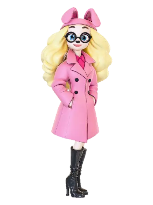 Modello 3D Abigail MacPoodle (Disney Animation Style) - Nerd, generato dall’IA