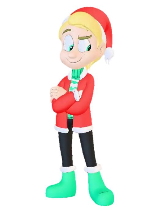 Nicholas Kringle - Kneehighboots 3D model, vytvořený pomocí AI