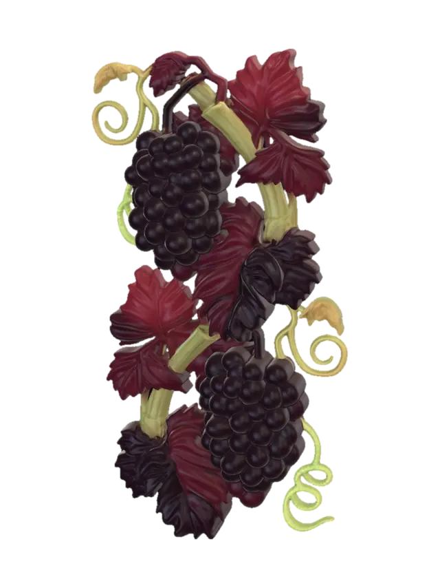Gilded Grapes - Composition 3D model, vytvořený pomocí AI