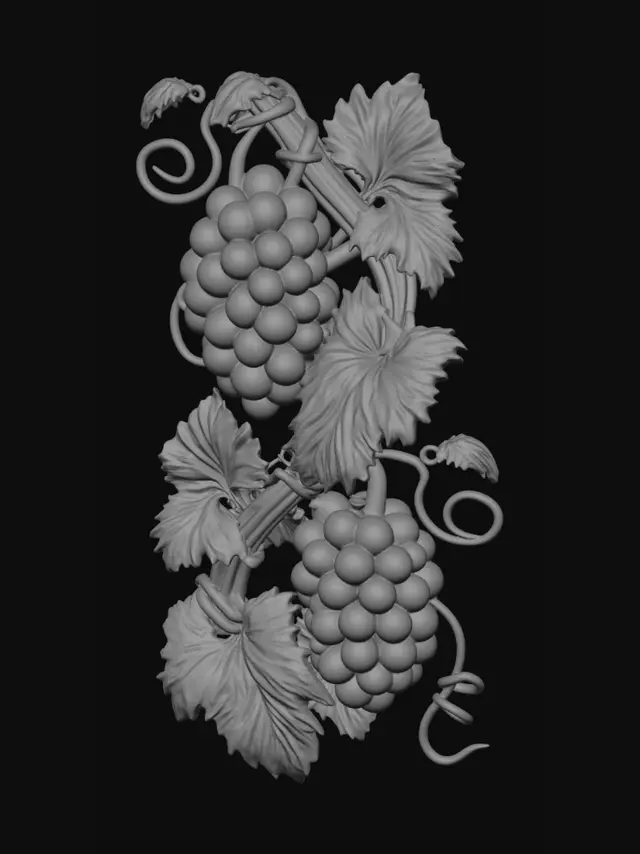 3D model for Crimson Blossoms and Purple Grapes