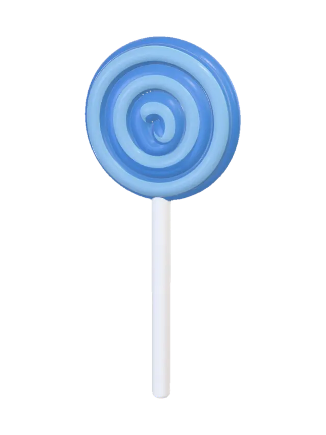 Pink Swirl Lollipop 3D model, vytvořený pomocí AI