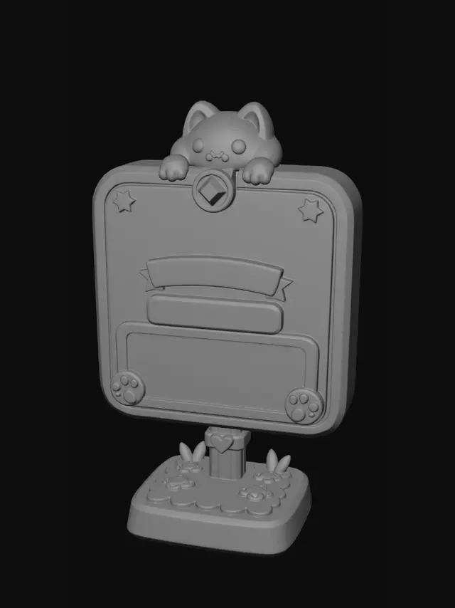 3D model for Pastel Kitty Signboard