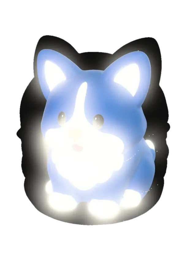 Blue Corgi 3D model, vytvořený pomocí AI