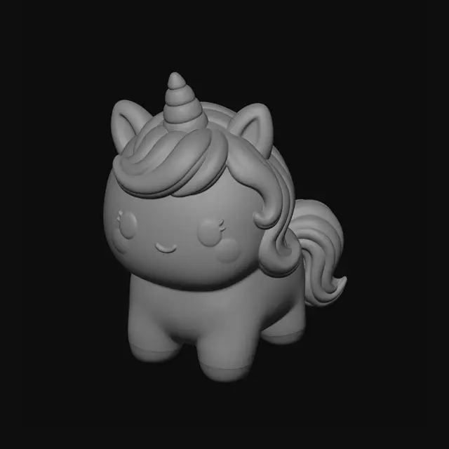 3D model for Pastel Rainbow Unicorn Figurine