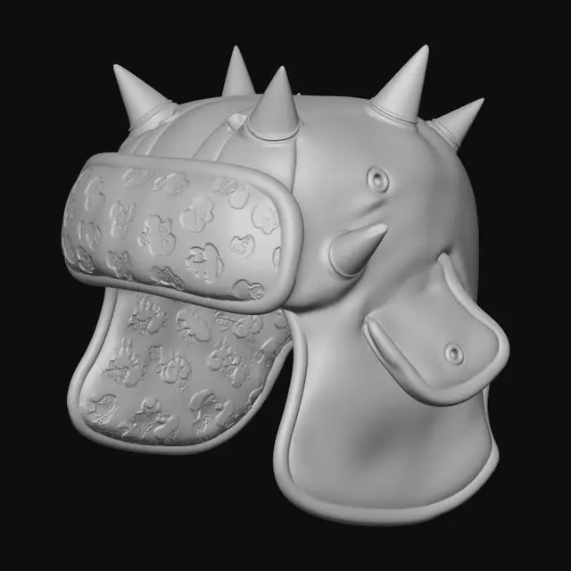 3D model for Leopard-Spiked Horse Helmet