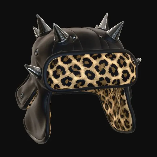 3D model for Leopard-Spiked Horse Helmet