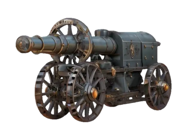 Medium-poly perfection, life-size. Pixar style, Chrono-forge masterpiece… - Chronoforgeweapon 3D model, vytvořený pomocí AI