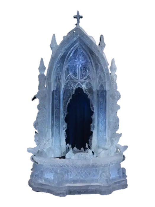 A life-size 3-meter stage-prop for a gothic Christmas play. Made of intricately… - Theatrical 3D model, vytvořený pomocí AI