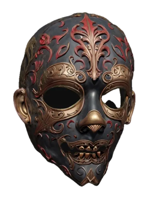 A unique masquerade mask, of an infamous serial-killer as a child. Even… - Craftsmanship 3D model, vytvořený pomocí AI