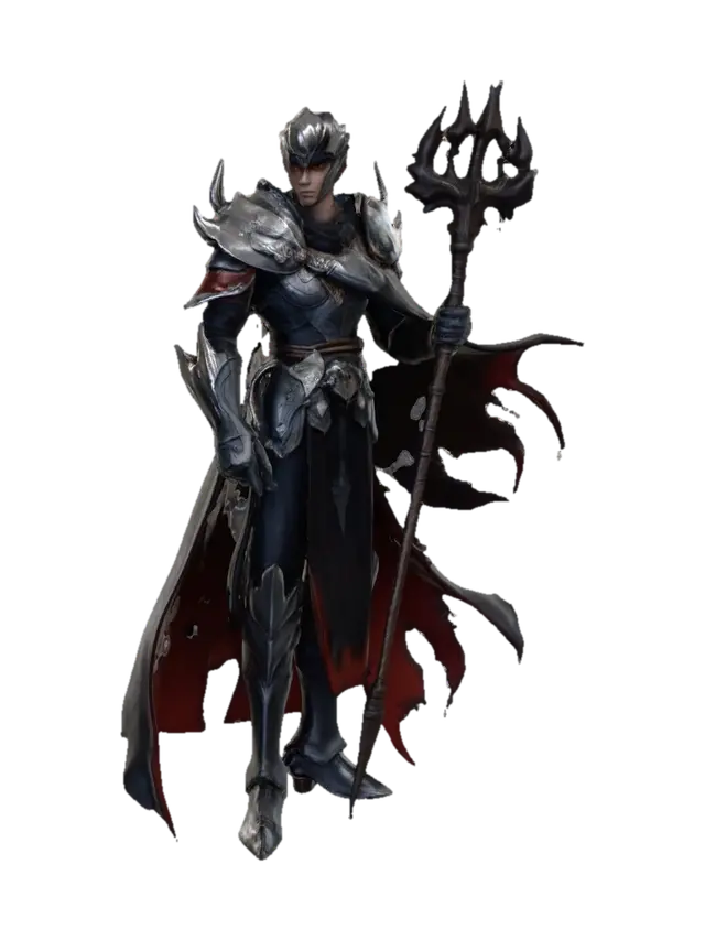 Full body 3D character asset of a male fantasy battle mage armor, heavily inspired… - Unreal 3D model, vytvořený pomocí AI