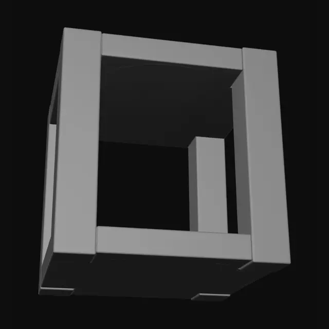 3D model for Oak Coffee Table with Lower Shelf