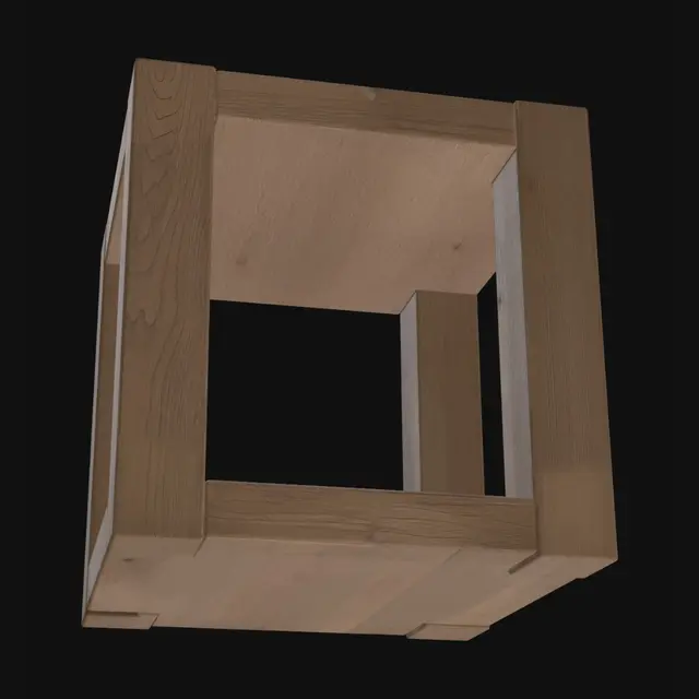 3D model for Oak Coffee Table with Lower Shelf
