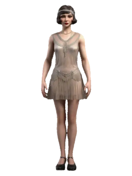 Strong woman. full length flapper standing in a game ready A-Pose suitable for game…-3D-modell, genererad av AI