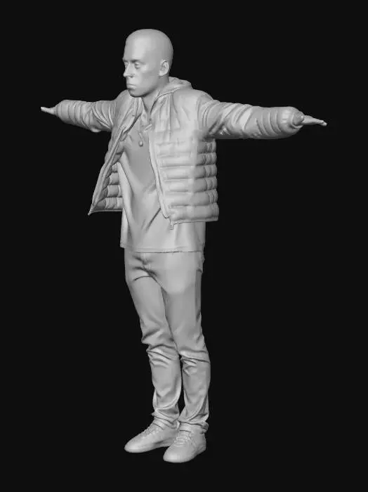 3D model for Paulie Arms Wide in a Blue Room
