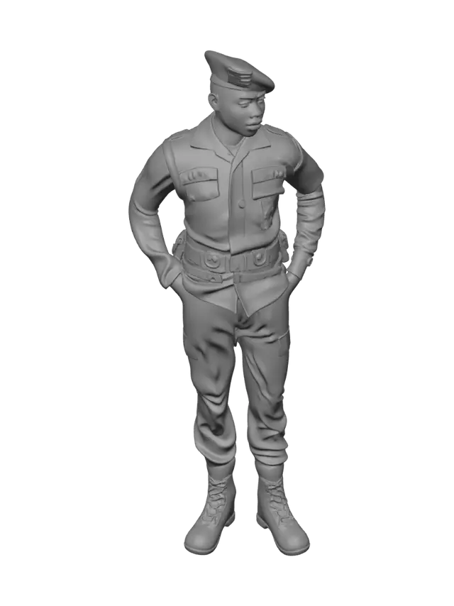 3D model for Blue Beret Soldier in Camouflage Uniform
