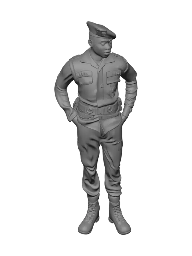 3D model for Blue Beret Soldier in Camouflage Uniform