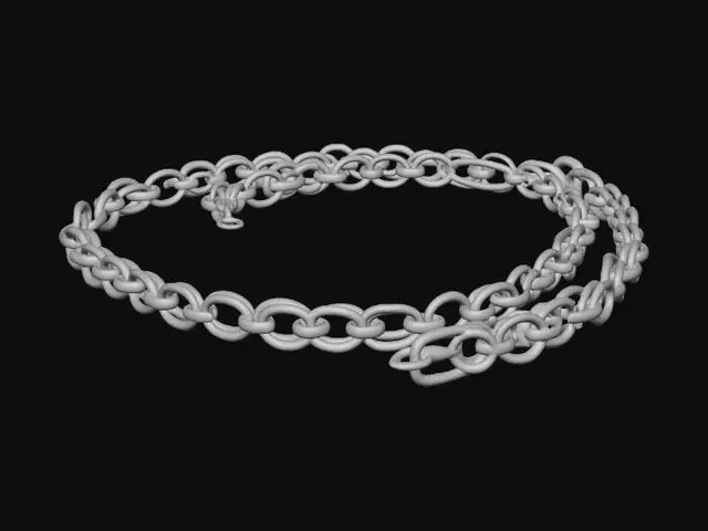 3D model for eine goldene Königs kette aber lang ohne anhänger und für einen rucksag mehr also ausgelegt in einer linie die gerade ist ind links und rechts etwas reingeht und offen ist und breiter