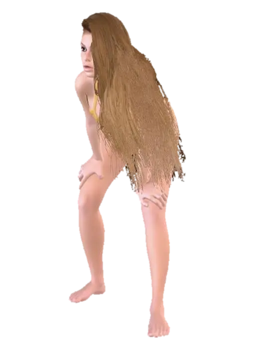 Golden Pose - Redhead 3D model, vytvořený pomocí AI