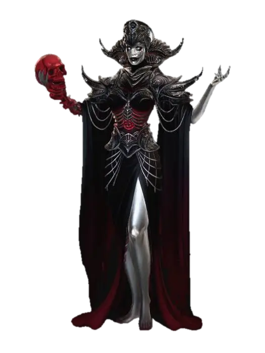 Crimson Moon Empress - Villainess 3D model, vytvořený pomocí AI