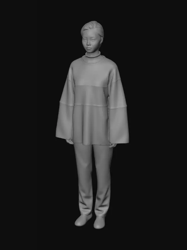 3D model for Pastel Colorblock Tunic