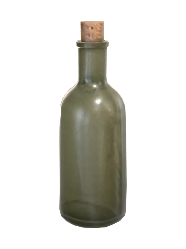 Green Bottle - Patina 3D model, vytvořený pomocí AI