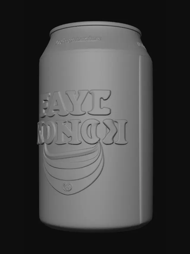 3D model for Green soda can on a desk