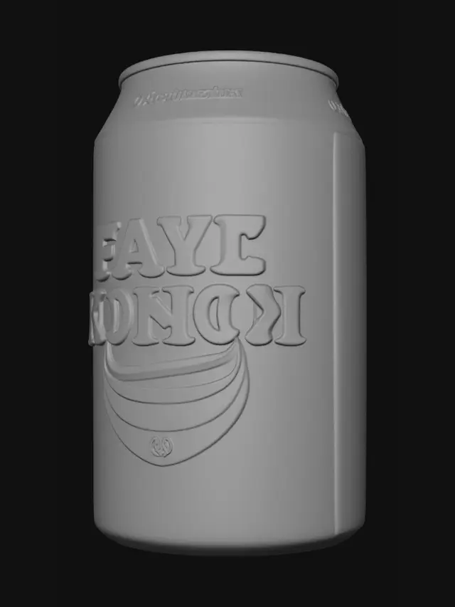3D model for Green soda can on a desk