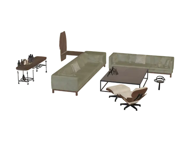 3D-модель Modern - Openplan, згенерована ШІ