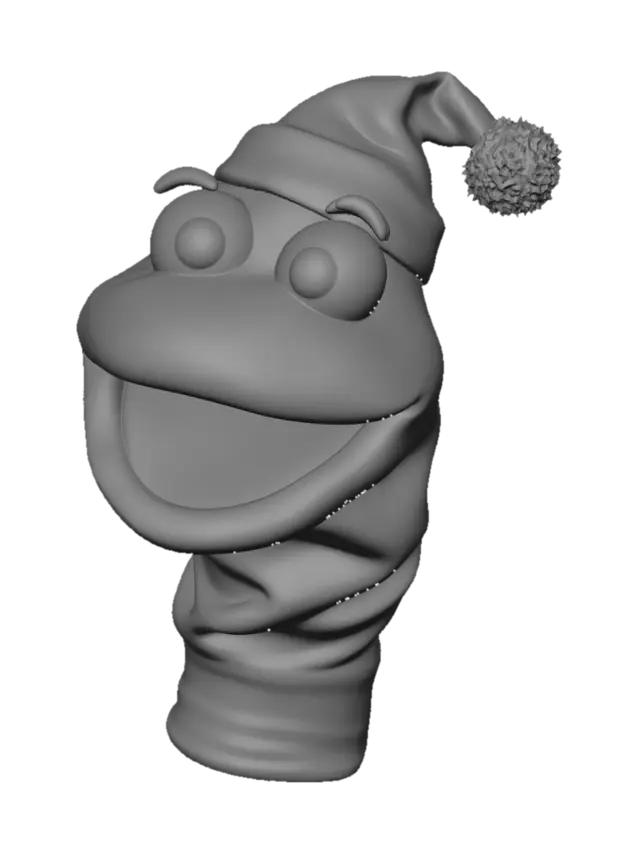 3D model for Purple Sock Puppet with Beanie
